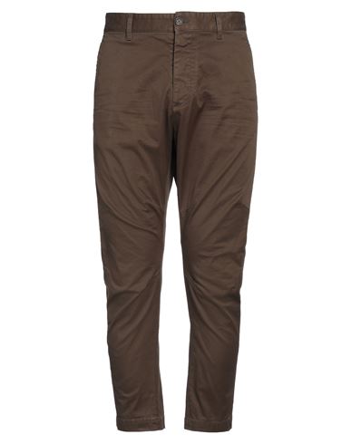 Dsquared2 Man Pants Military Green Size 36 Cotton, Elastane In Green