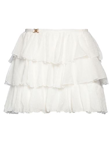 Blumarine Woman Mini Skirt White Size 4 Silk, Polyamide