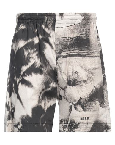 Msgm Man Shorts & Bermuda Shorts Grey Size 36 Cotton