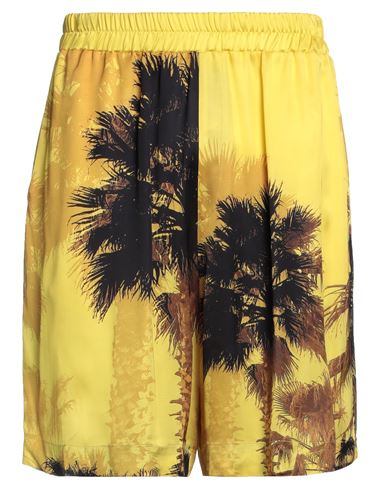 Shop Laneus Man Shorts & Bermuda Shorts Yellow Size 36 Viscose