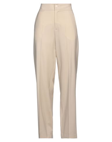 Alysi Crème Woman Pants Beige Size 6 Virgin Wool, Lycra In Neutral