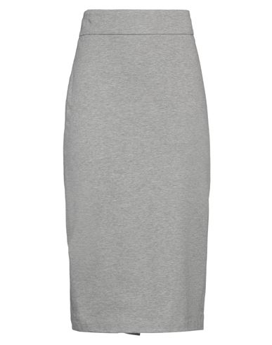 Peserico Woman Midi Skirt Grey Size 8 Cotton, Elastane