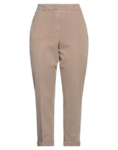 Peserico Woman Pants Khaki Size 14 Cotton, Elastane In Beige
