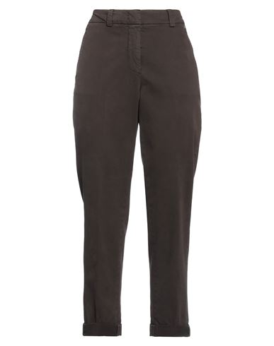 Peserico Woman Pants Brown Size 4 Cotton, Elastane