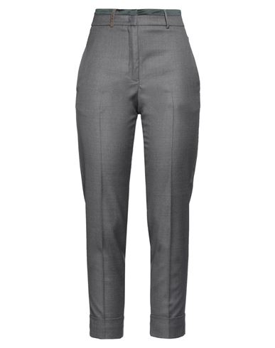 Peserico Woman Pants Lead Size 4 Virgin Wool, Silk, Elastane In Grey