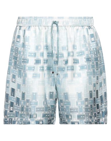 Amiri Man Shorts & Bermuda Shorts Sky Blue Size 32 Silk