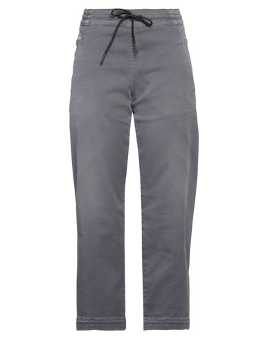 Diesel Woman Pants Lead Size 26 Cotton, Polyester, Elastane In Grey