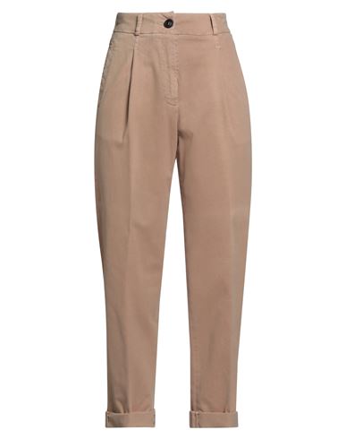 Peserico Easy Woman Pants Camel Size 4 Cotton, Elastane