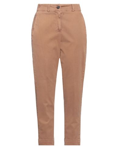 Peserico Woman Pants Camel Size 6 Cotton, Elastane In Beige
