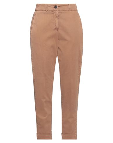 PESERICO PESERICO WOMAN PANTS CAMEL SIZE 6 COTTON, ELASTANE