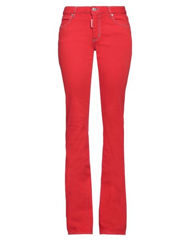 Shop Dsquared2 Woman Jeans Red Size 2 Cotton, Elastane