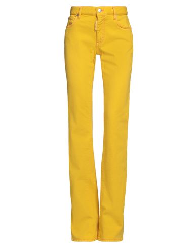 Dsquared2 Woman Jeans Yellow Size 2 Cotton, Elastane