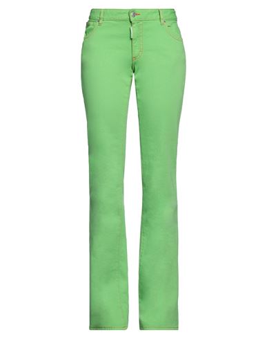 Dsquared2 Woman Jeans Light Green Size 6 Cotton, Elastane