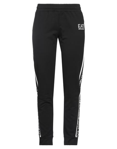 Ea7 Woman Pants Black Size Xl Cotton, Polyester, Elastane
