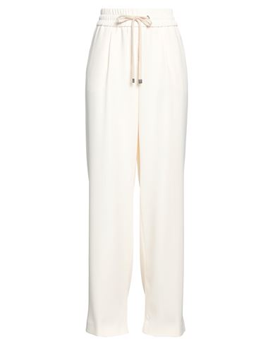 Peserico Easy Woman Pants Cream Size 6 Polyester In White