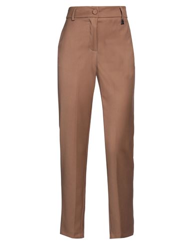 Mdm Mademoiselle Du Monde Woman Pants Camel Size 10 Polyester, Viscose, Elastane In Beige