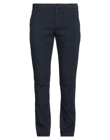 Dondup Man Pants Navy Blue Size 36 Cotton, Elastane In Navy Blue