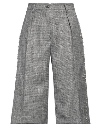 8pm Woman Cropped Pants Steel Grey Size M Polyester, Rayon, Lurex, Elastane