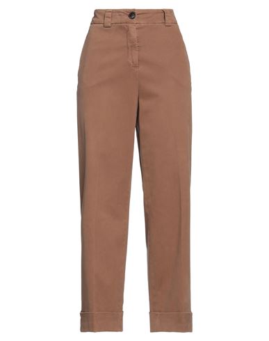 Peserico Easy Woman Pants Camel Size 10 Cotton, Elastane In Beige