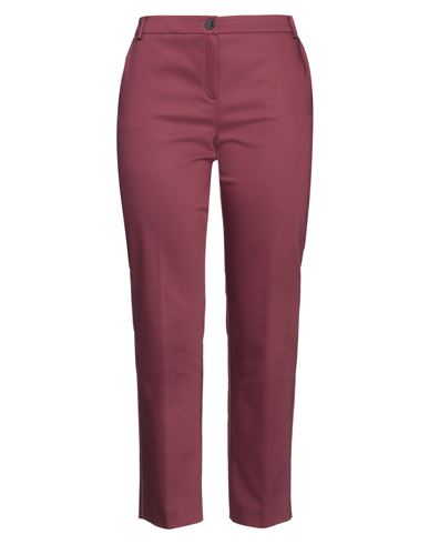 Shop Emme By Marella Woman Pants Burgundy Size 12 Cotton, Polyamide, Elastane In Red