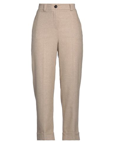 Peserico Easy Woman Pants Sand Size 8 Wool, Polyester, Polyamide, Silk, Elastane In Beige