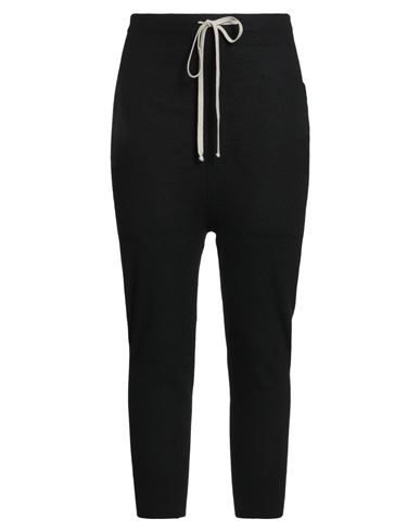 Rick Owens Cropped Cashmere Track Pants In Black