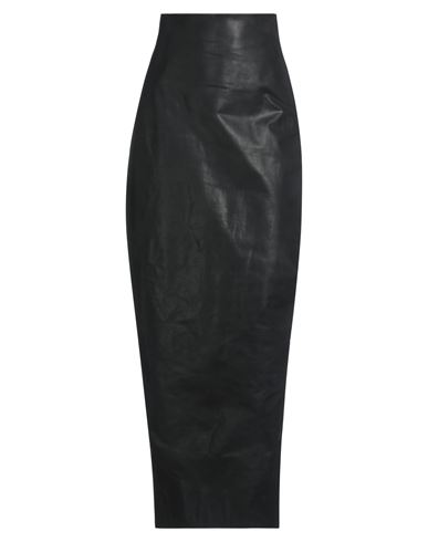Rick Owens Woman Maxi Skirt Black Size 6 Calfskin In Black