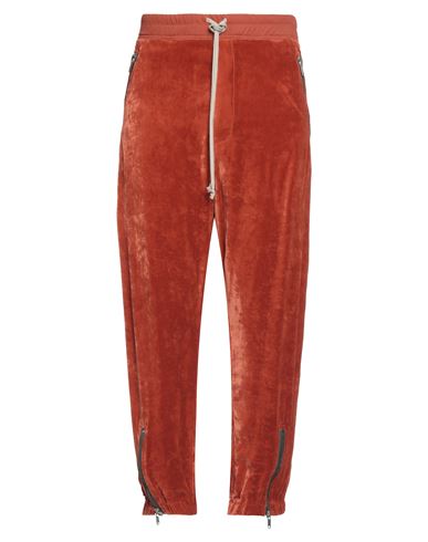 Rick Owens Man Pants Rust Size 36 Viscose, Silk In Red