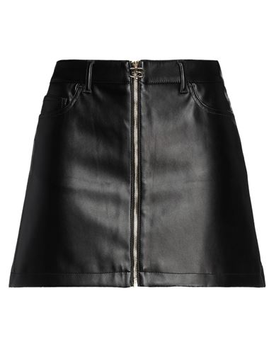 Chiara Ferragni Woman Mini Skirt Black Size 26 Polyester, Polyurethane Resin