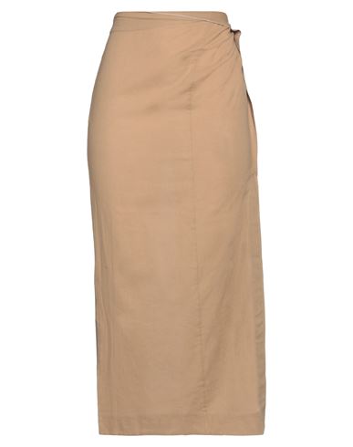 Jacquemus Woman Long Skirt Camel Size 6 Cotton In Beige