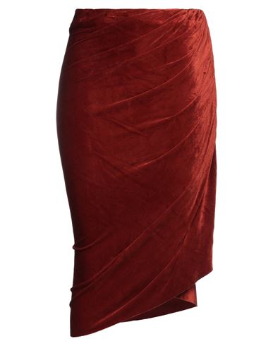 Shop Rick Owens Lilies Woman Midi Skirt Rust Size 6 Viscose, Polyamide In Red