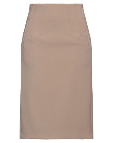 Shop Peserico Woman Midi Skirt Khaki Size 12 Polyester, Viscose, Cotton, Elastane
