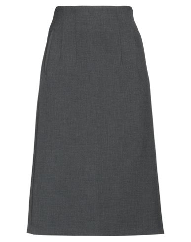 Peserico Woman Midi Skirt Lead Size 8 Polyester, Viscose, Cotton, Elastane In Grey