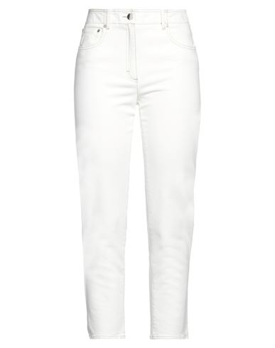 Peserico Woman Jeans Ivory Size 10 Cotton, Elastane In White