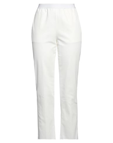 Shop Agnona Woman Pants White Size 2 Cotton, Elastane