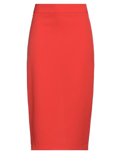 Soallure Woman Midi Skirt Orange Size 4 Polyacrylic, Elastane
