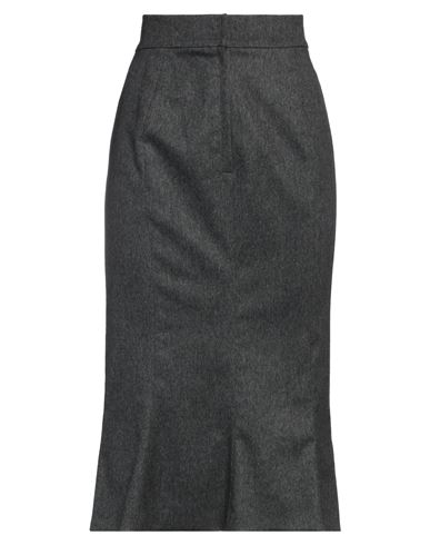 Dolce & Gabbana Woman Midi Skirt Lead Size 10 Cashmere, Virgin Wool, Elastane, Polyamide In Grey