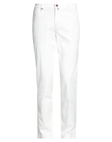Barbati Man Pants Ivory Size 34 Cotton, Elastane In White