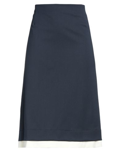 Shop Pdr Phisique Du Role Woman Midi Skirt Midnight Blue Size 2 Recycled Polyester, Virgin Wool, Elastane