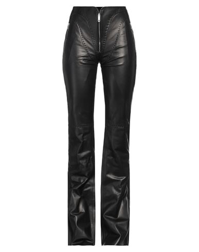 Shop Ambush Woman Pants Black Size 4 Soft Leather