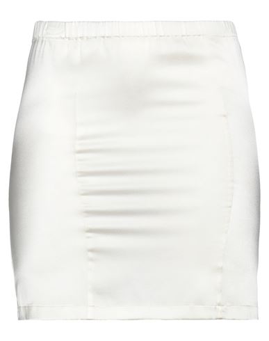 Jucca Woman Mini Skirt Ivory Size 4 Silk, Elastane In White