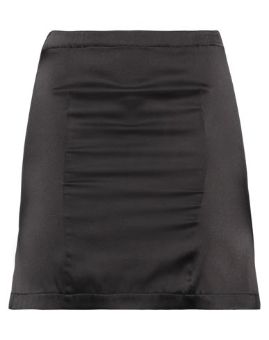 Jucca Woman Mini Skirt Black Size 6 Silk, Elastane