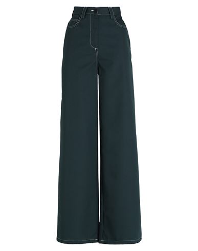 Sunnei Woman Pants Dark Green Size S Polyester, Cotton