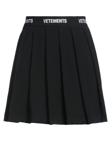 Shop Vetements Woman Mini Skirt Black Size M Virgin Wool, Polyamide, Elastane