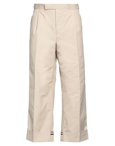 Thom Browne Man Pants Beige Size 4 Polyester, Cotton