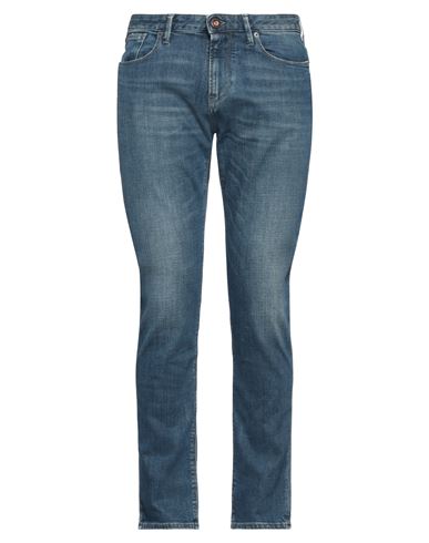 Shop Emporio Armani Man Jeans Blue Size 28w-32l Cotton, Polyester, Elastane