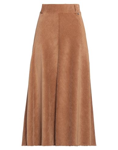 Dixie Woman Midi Skirt Camel Size S Polyester, Polyamide, Elastane In Brown