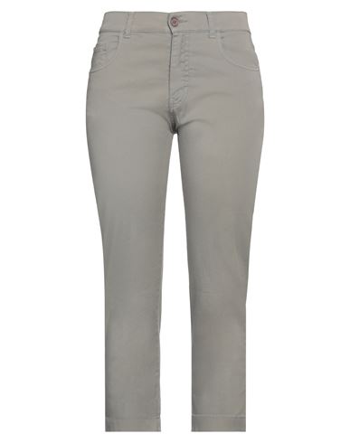 Suoli Woman Pants Grey Size 4 Cotton, Elastane In Gray