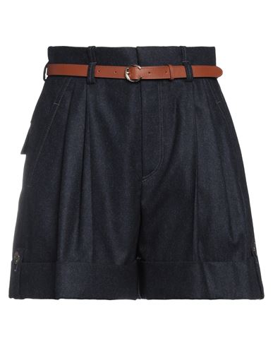Chloé Woman Shorts & Bermuda Shorts Navy Blue Size 2 Virgin Wool, Cashmere, Polyamide, Elastane