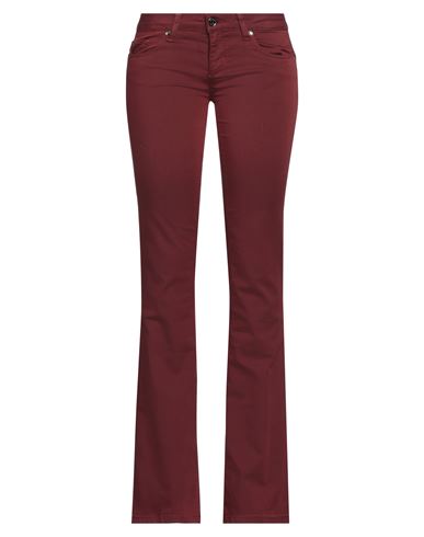 Liu •jo Woman Jeans Burgundy Size 28w-36l Cotton, Polyester, Elastane In Red